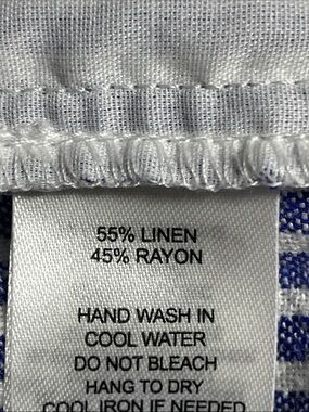 BELLE VERE BLUE AND WHITE STRIPED LINEN BLEND PANTS SIZE 12